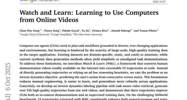 亿海智投 谷歌研究团队突破性成果：让AI通过观看YouTube视频自学使用电脑，就像真人一样点击操作！